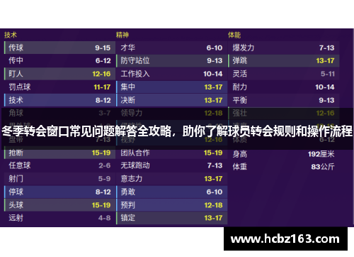 冬季转会窗口常见问题解答全攻略，助你了解球员转会规则和操作流程